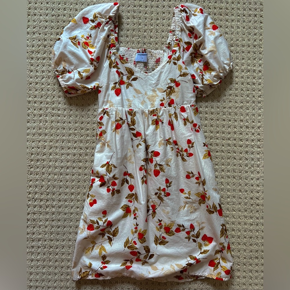 Puff-Sleeve Fit & Flare Printed All-Day Mini Dress | Old Navy